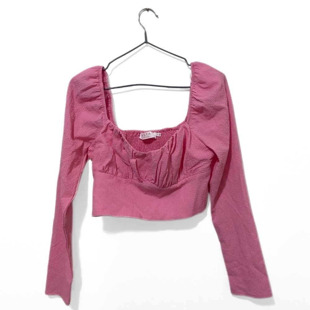 ASTR The Label Pink Barbie Long Sleeve Women's Crop Top Size Small